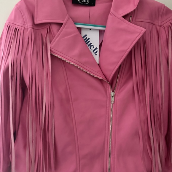 Pink tassel leather jacket - Picture 2 of 3